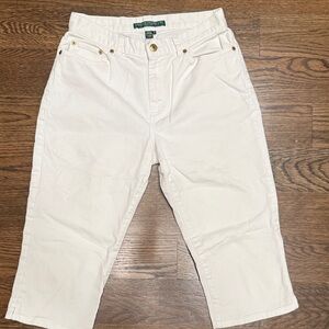 Lauren Ralph Lauren Cream Ankle Jeans